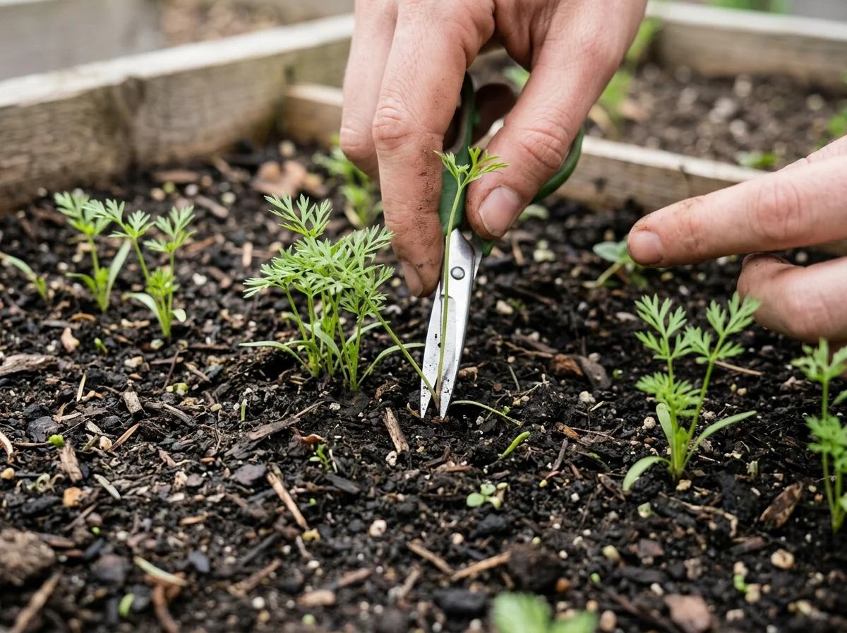 21. Thin Overcrowded Seedlings