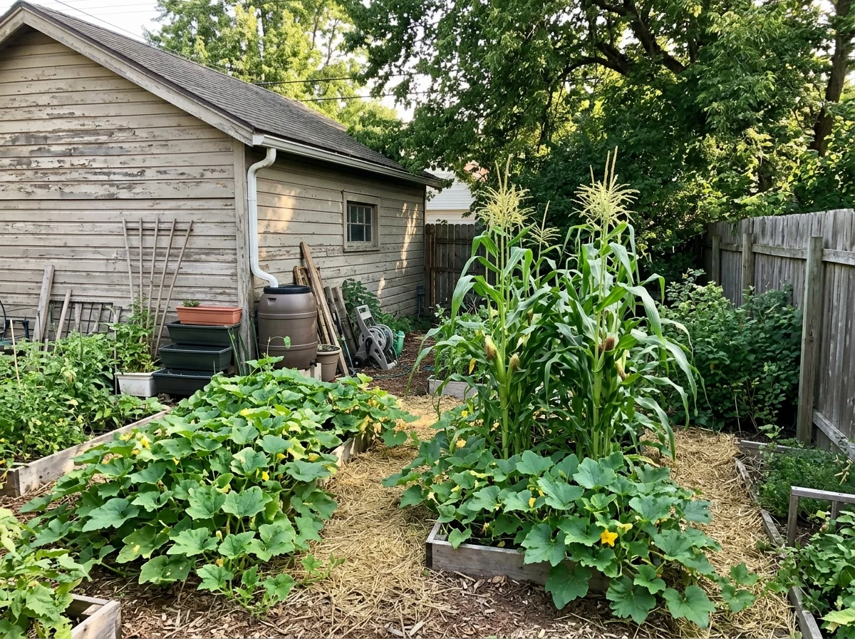 25. The Yard Behind a Detached Garage