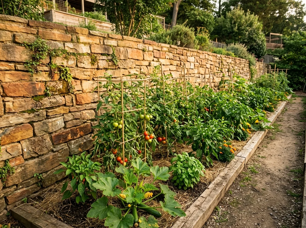 26. The Yard with a Retaining Wall