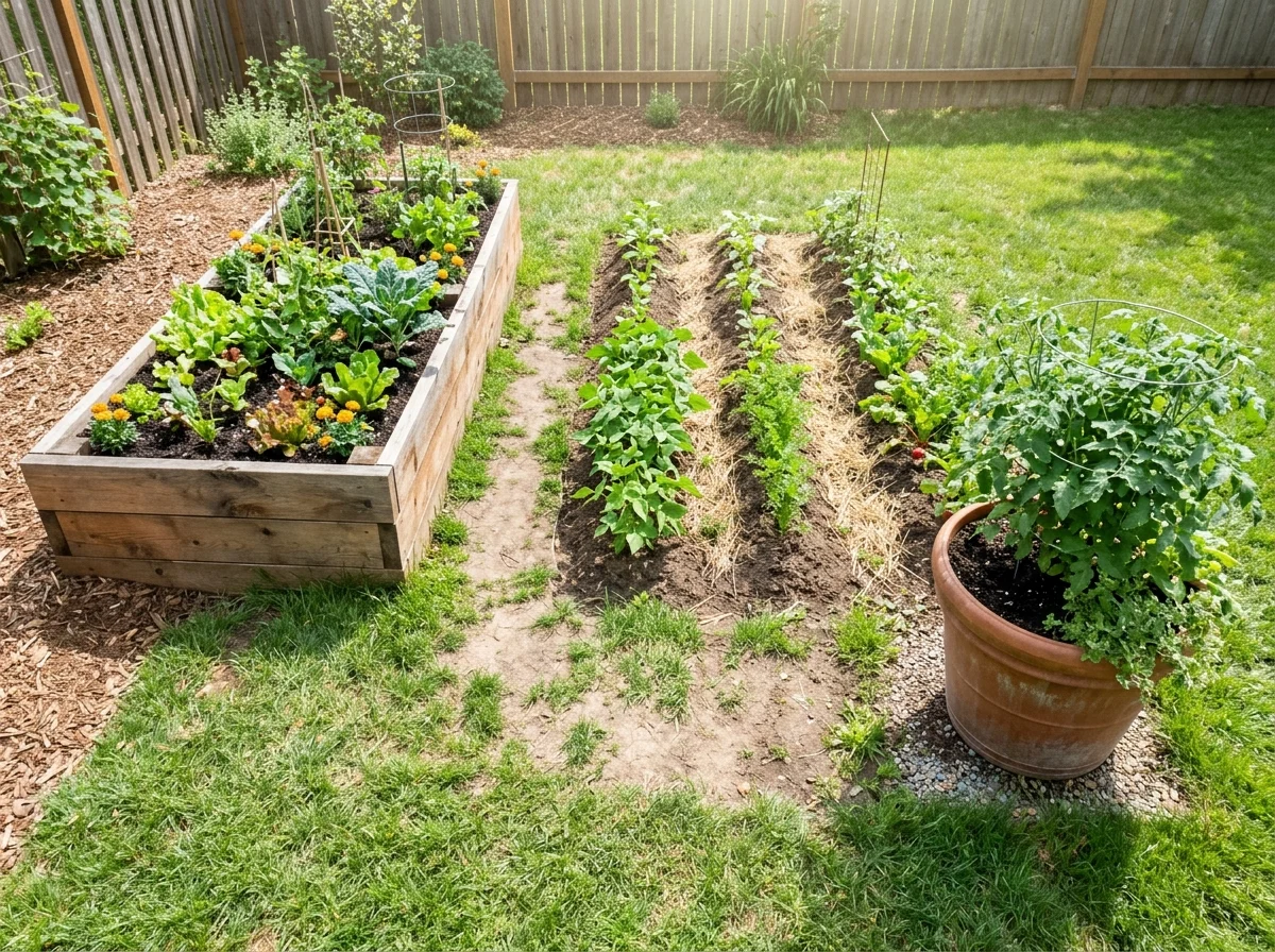 5. Decide Between Rows, Raised Beds, or Containers
