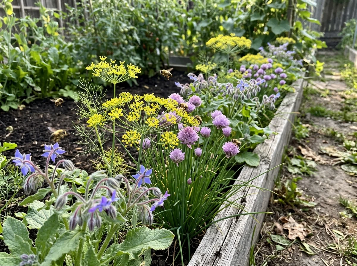 5. Add a Flowering Herb Border for Pollinators