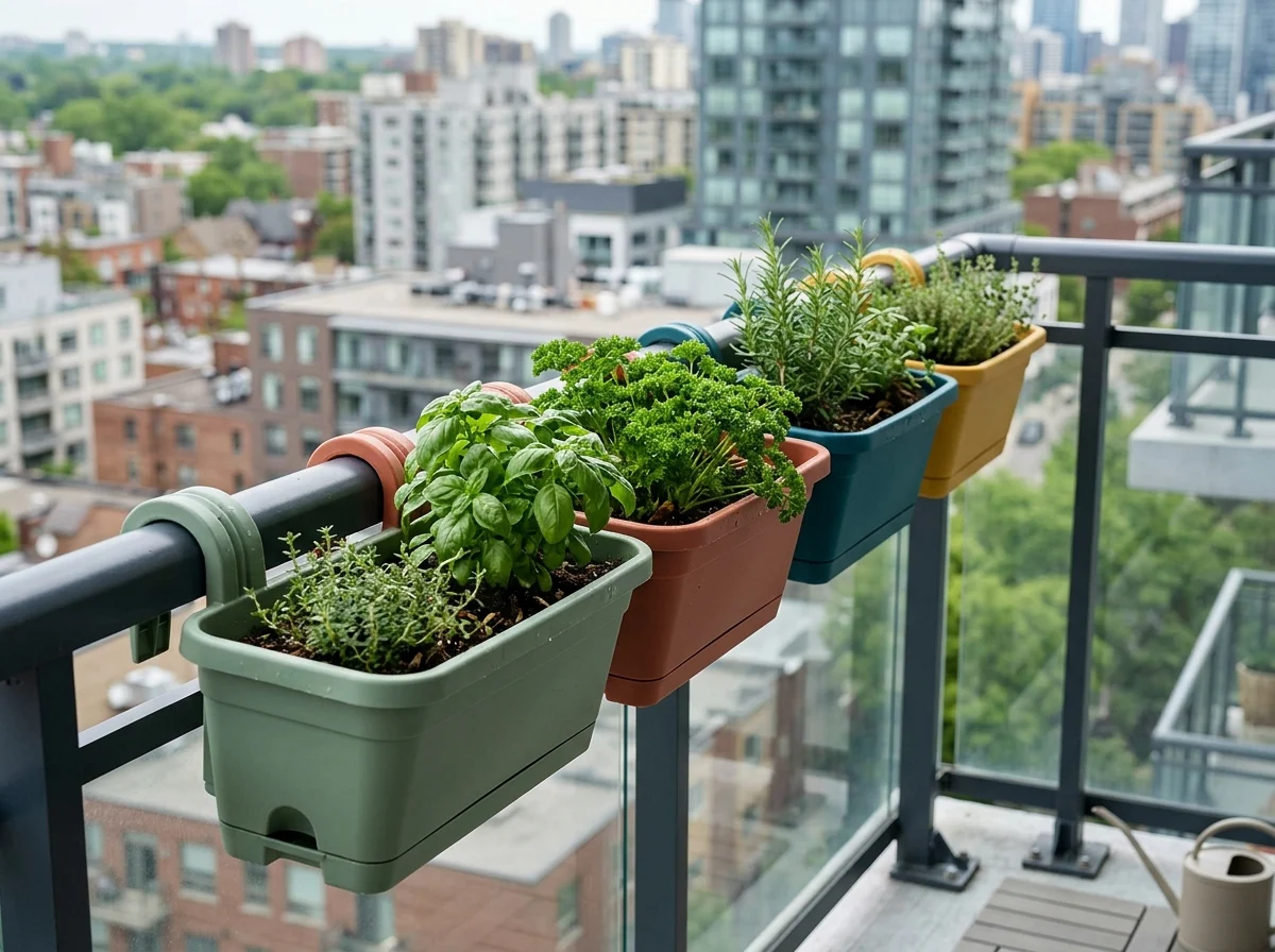 8. Balcony Rail Planter Boxes
