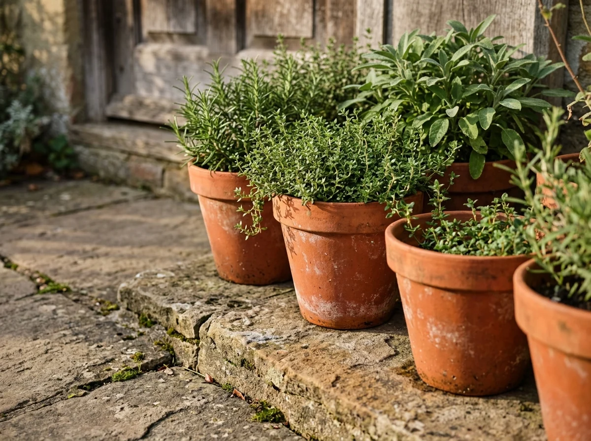 1. Classic Terracotta Pot Herb Garden