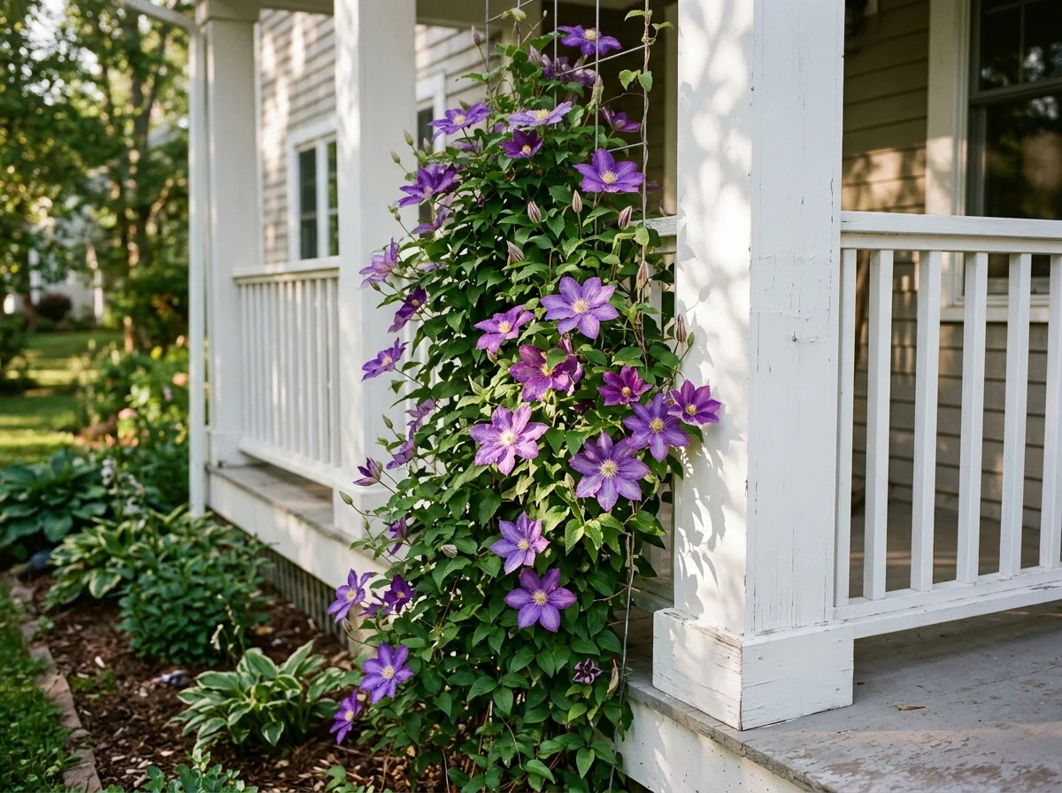 12. Climbing Vine on a Porch Post or Trellis