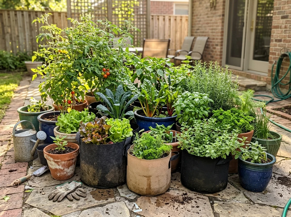 6. Container Clusters on a Patio