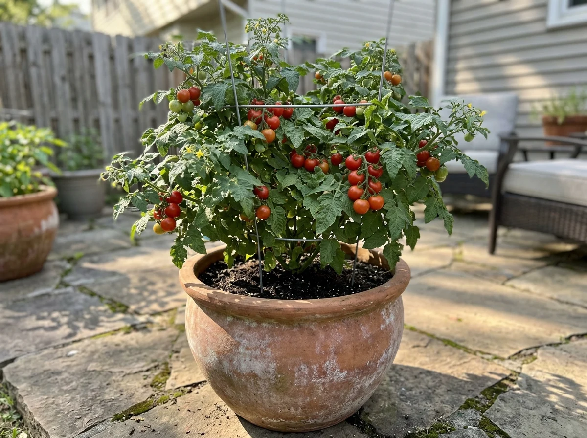 4. Container Tomato Garden