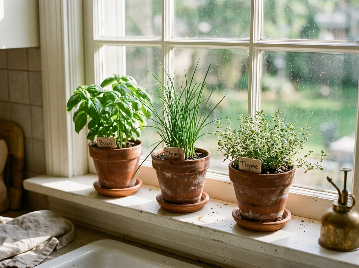 7. Kitchen Windowsill Herbs