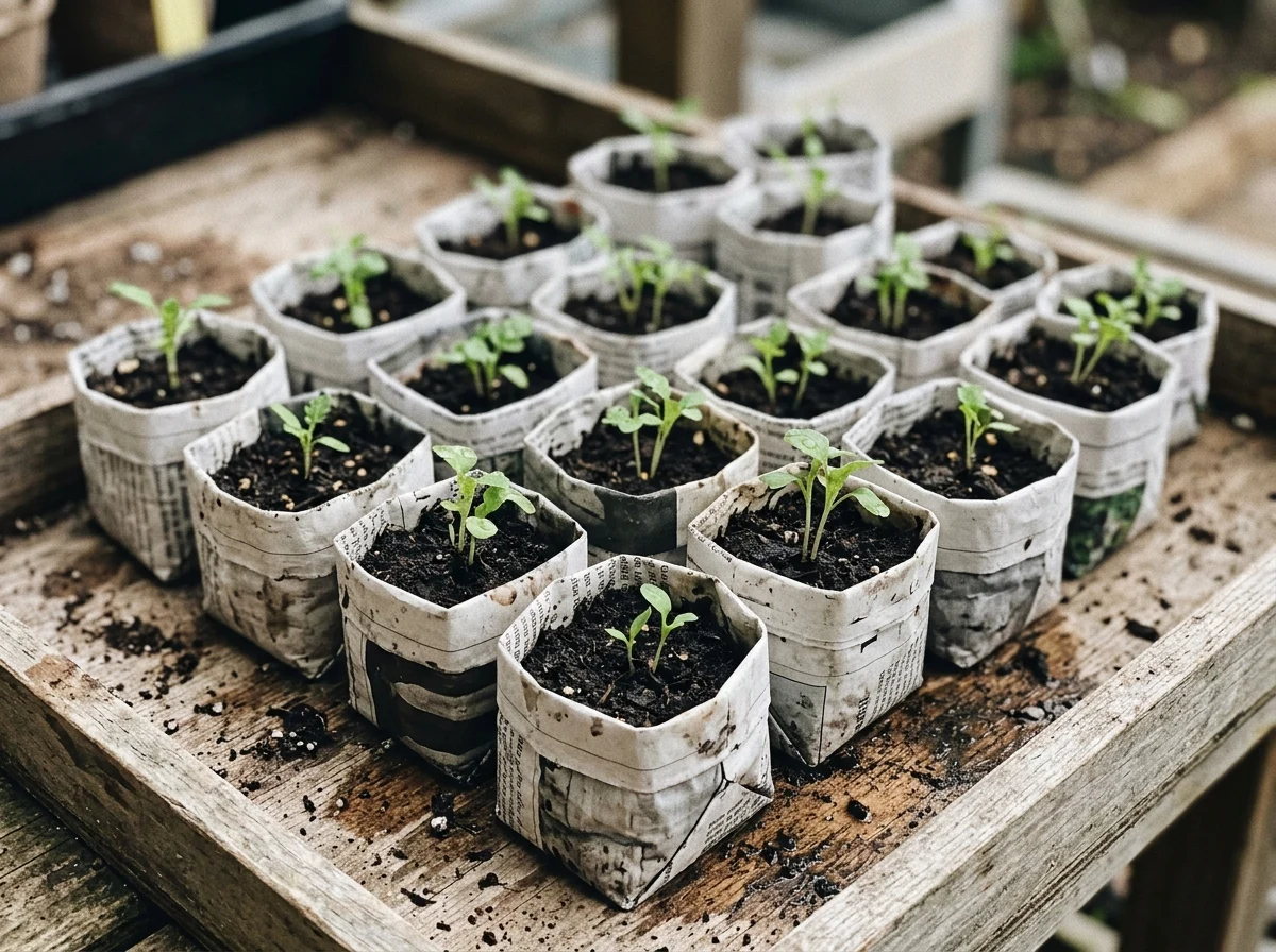 8. Newspaper Biodegradable Pots