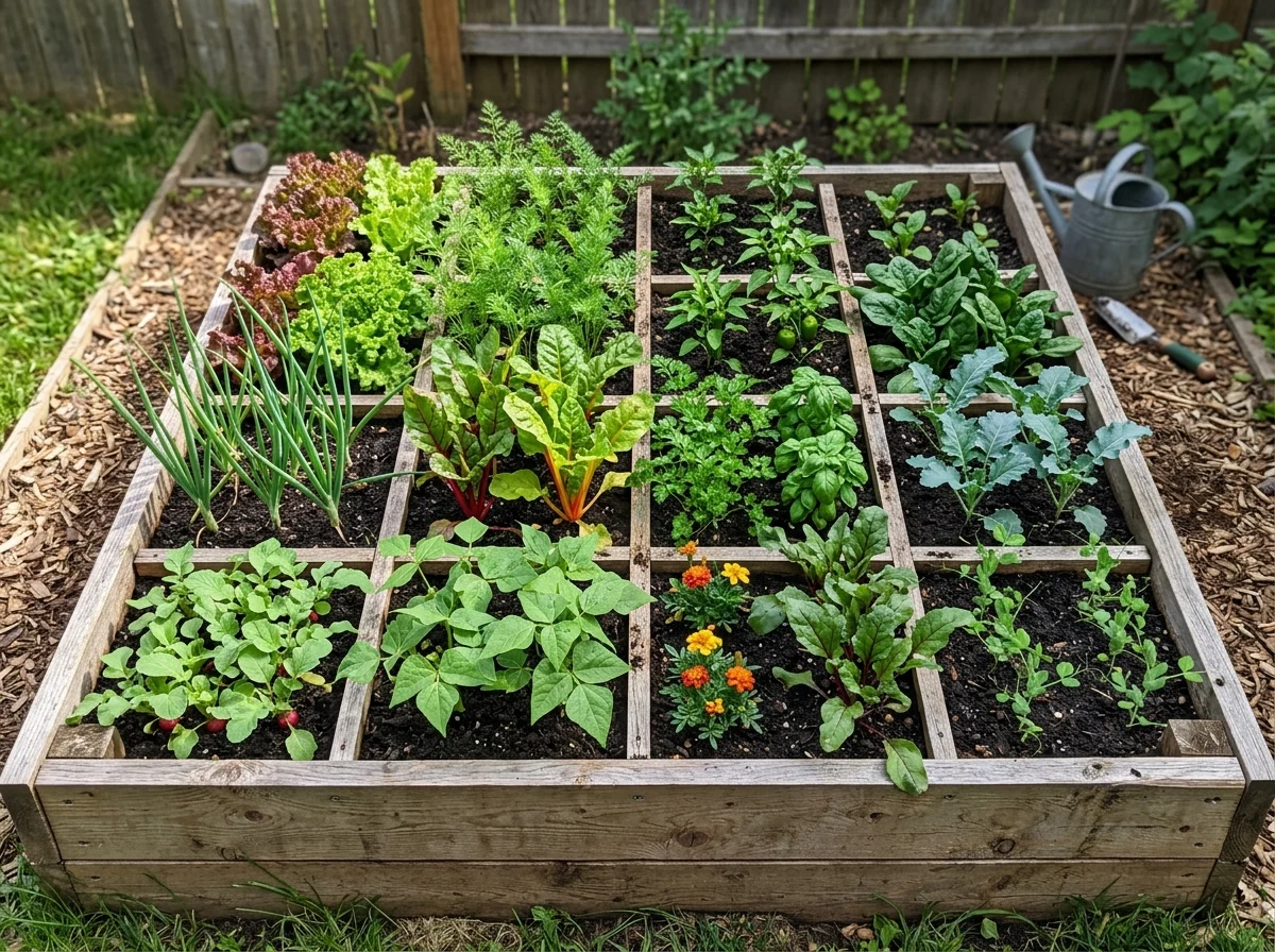 4. Square-Foot Gardening Grid