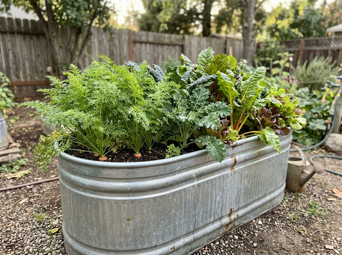 6. Stock Tank Raised Container Garden