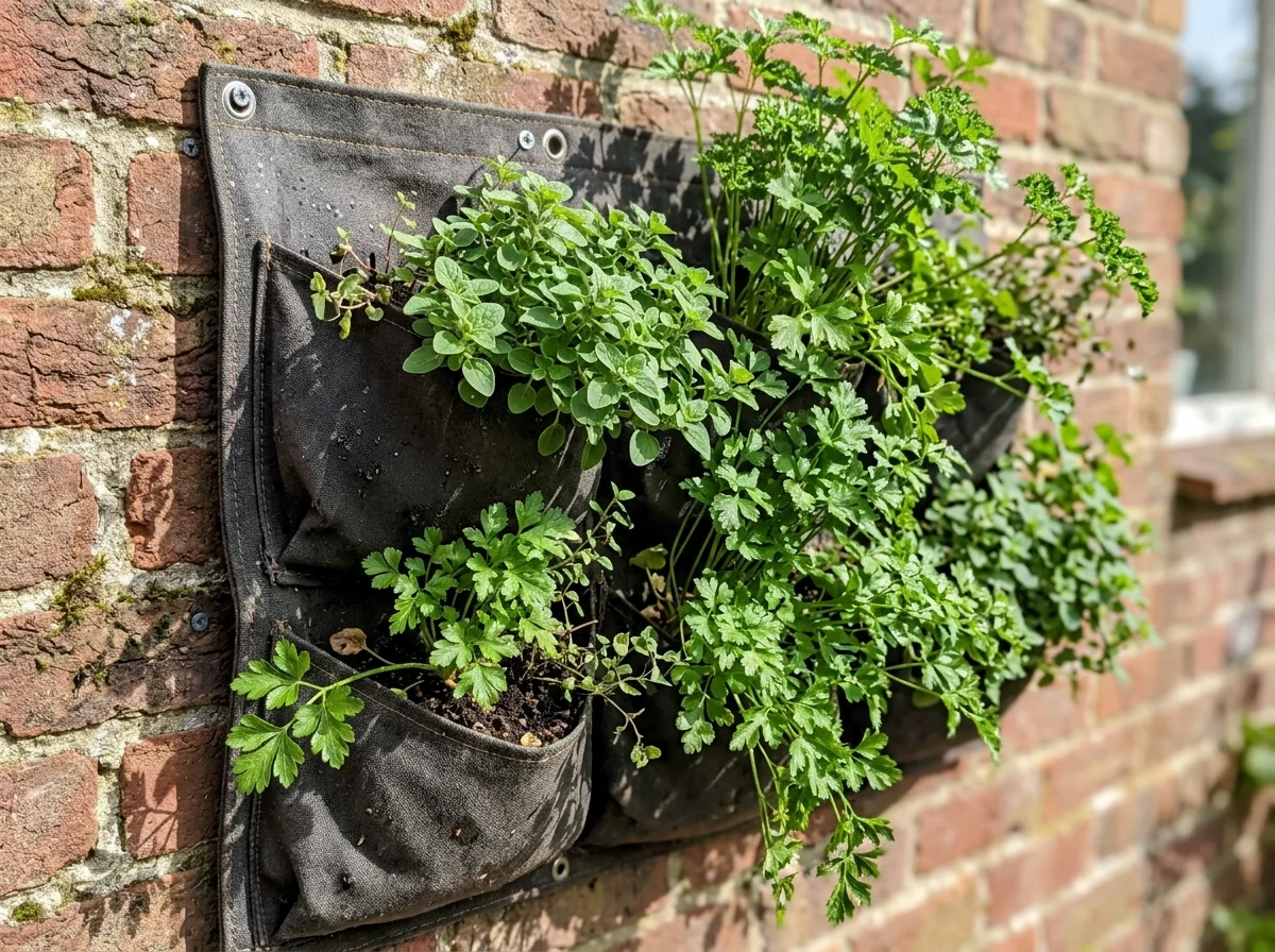 9. Vertical Herb Wall Near the Entrance