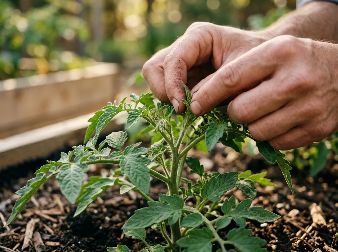 Pinch Growing Tips Early for Bushier Determinate Plants