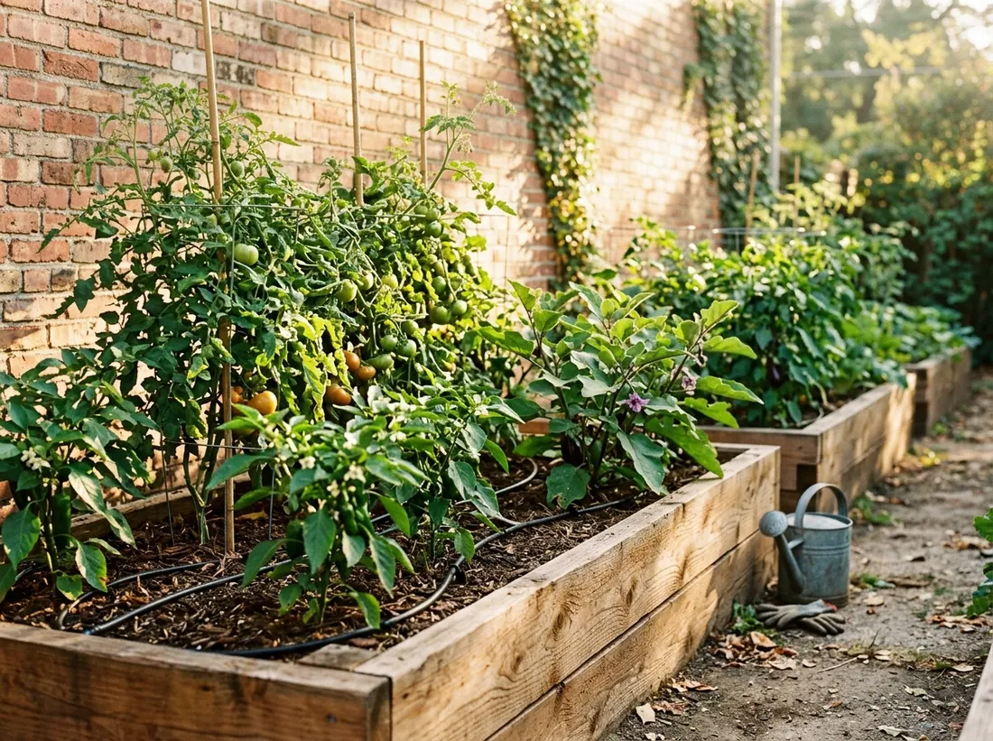 Build Raised Beds Along a Sunny Backyard Wall