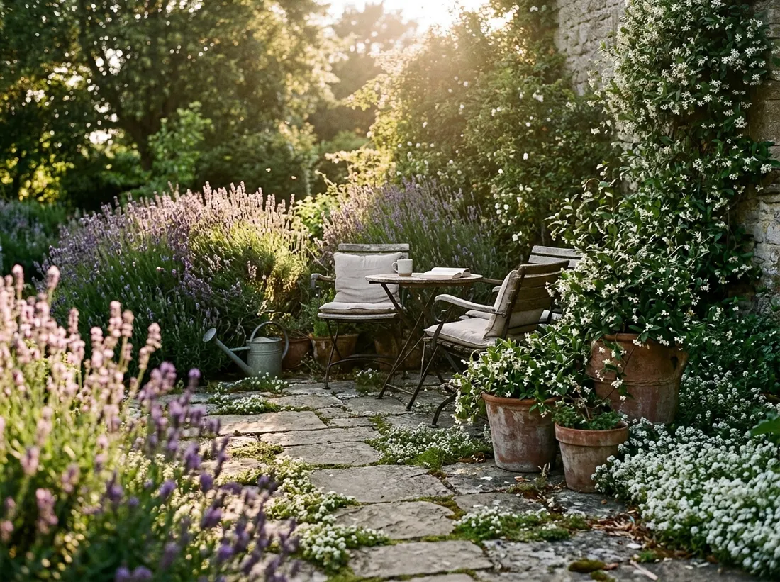 Plant Fragrant Flowers Around a Patio Seating Area