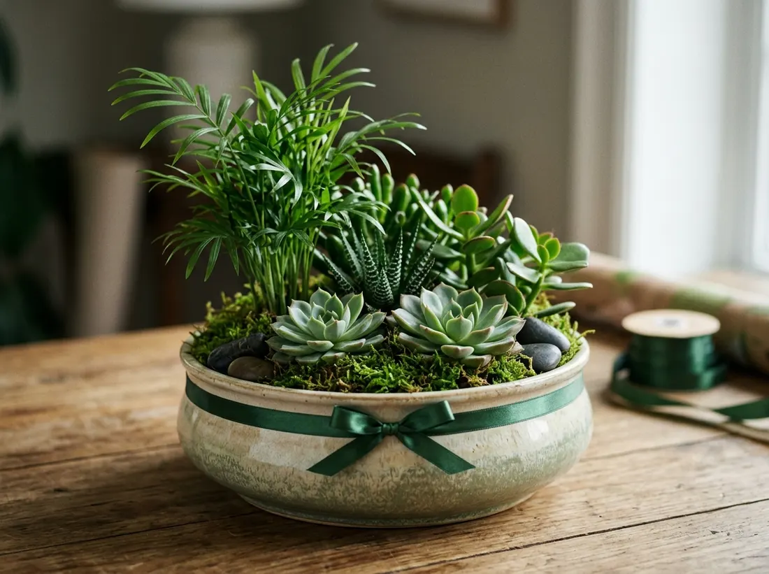 Wedding or Gift Dish Garden Arrangement