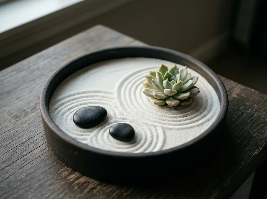 Zen Sand and Succulent Dish Garden
