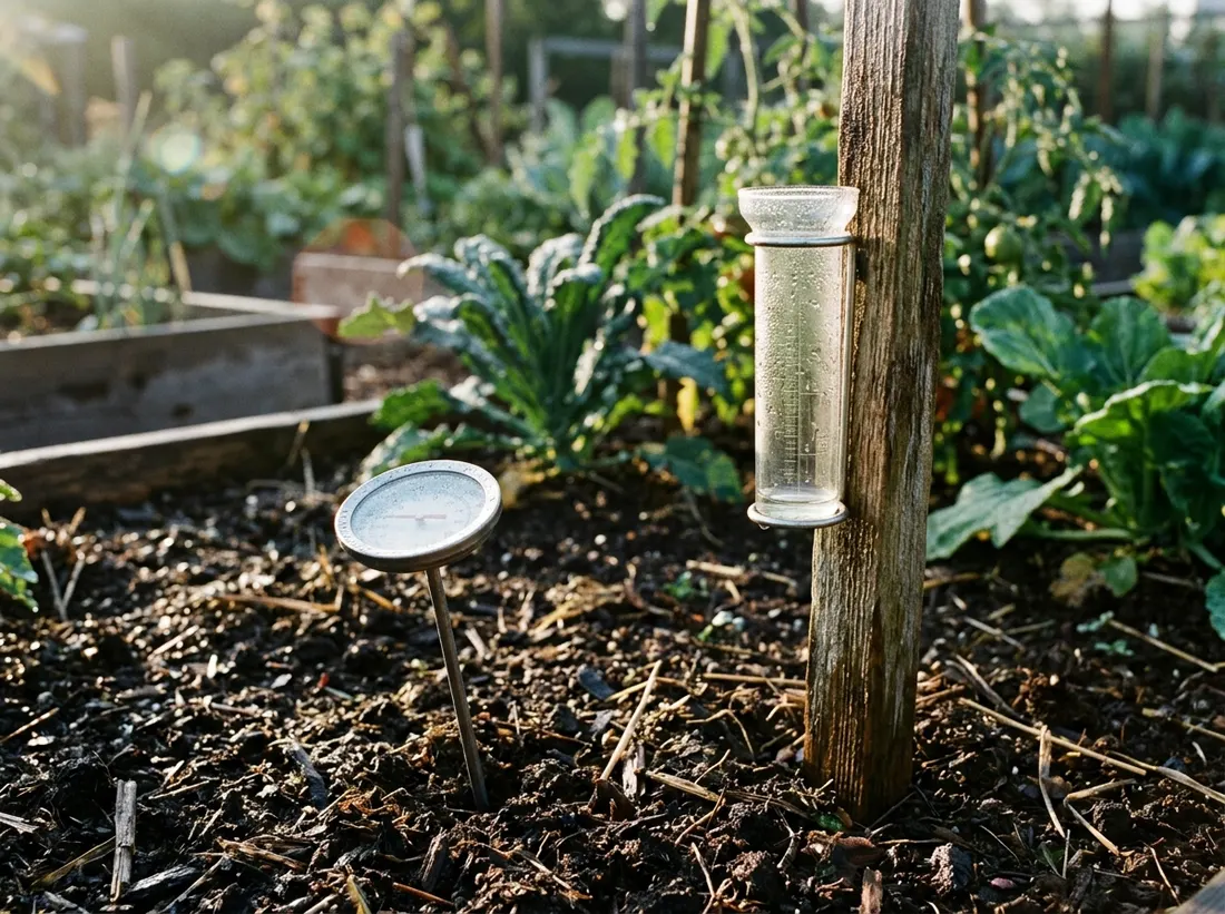 $15 to $30: A Rain Gauge and Soil Thermometer Combo