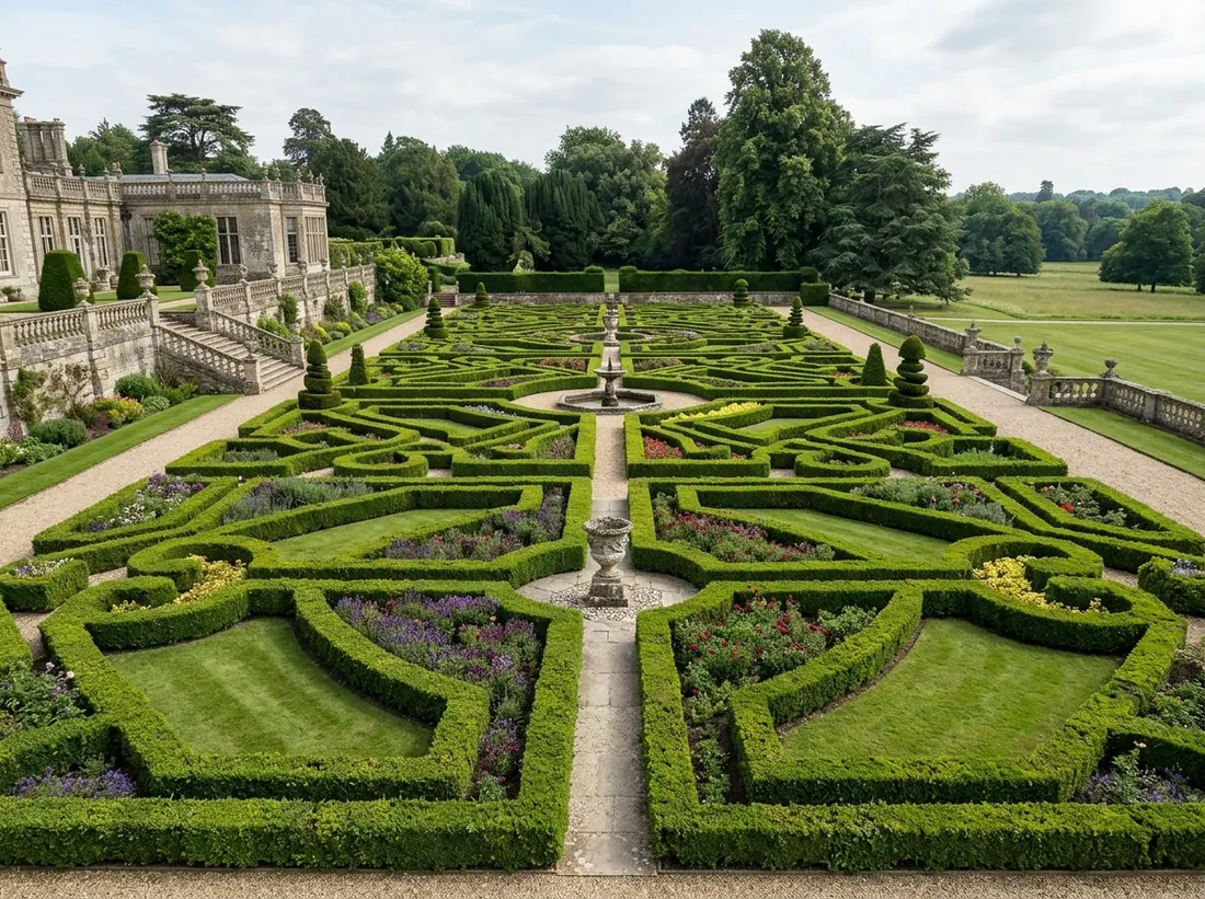 A Low Boxwood Knot or Parterre Pattern