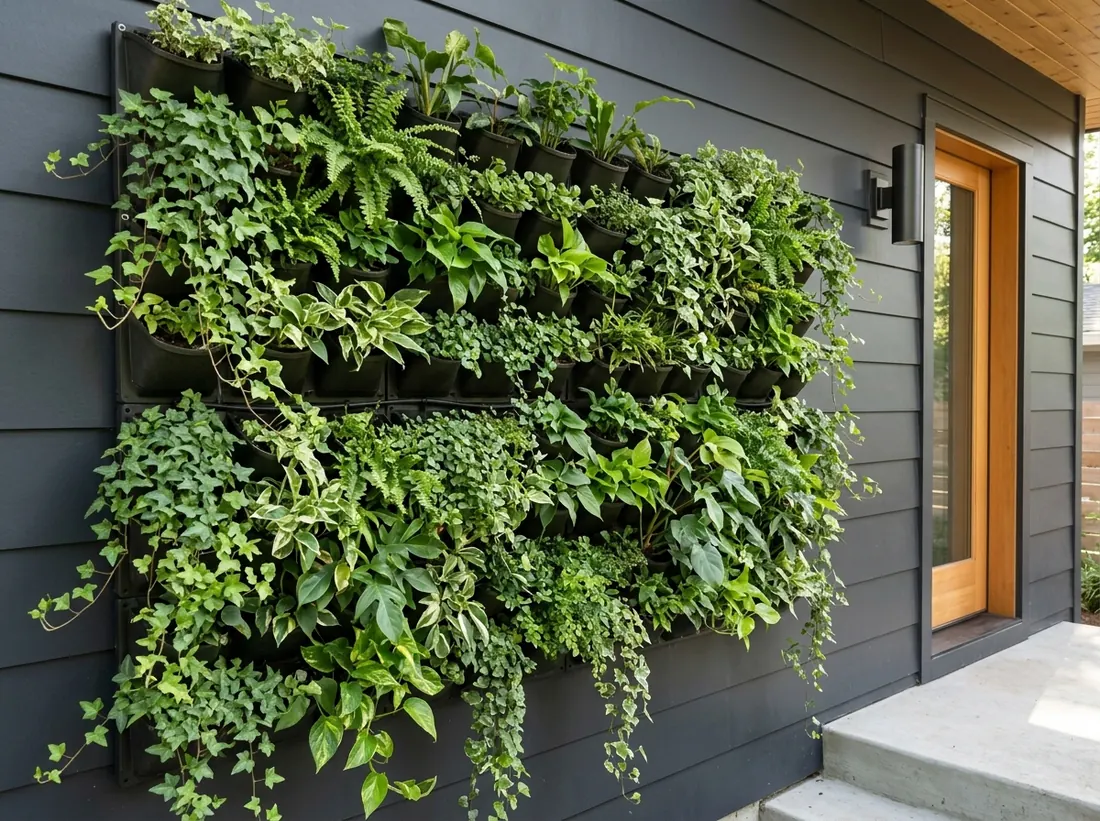 A Vertical Green Wall Near the Entry