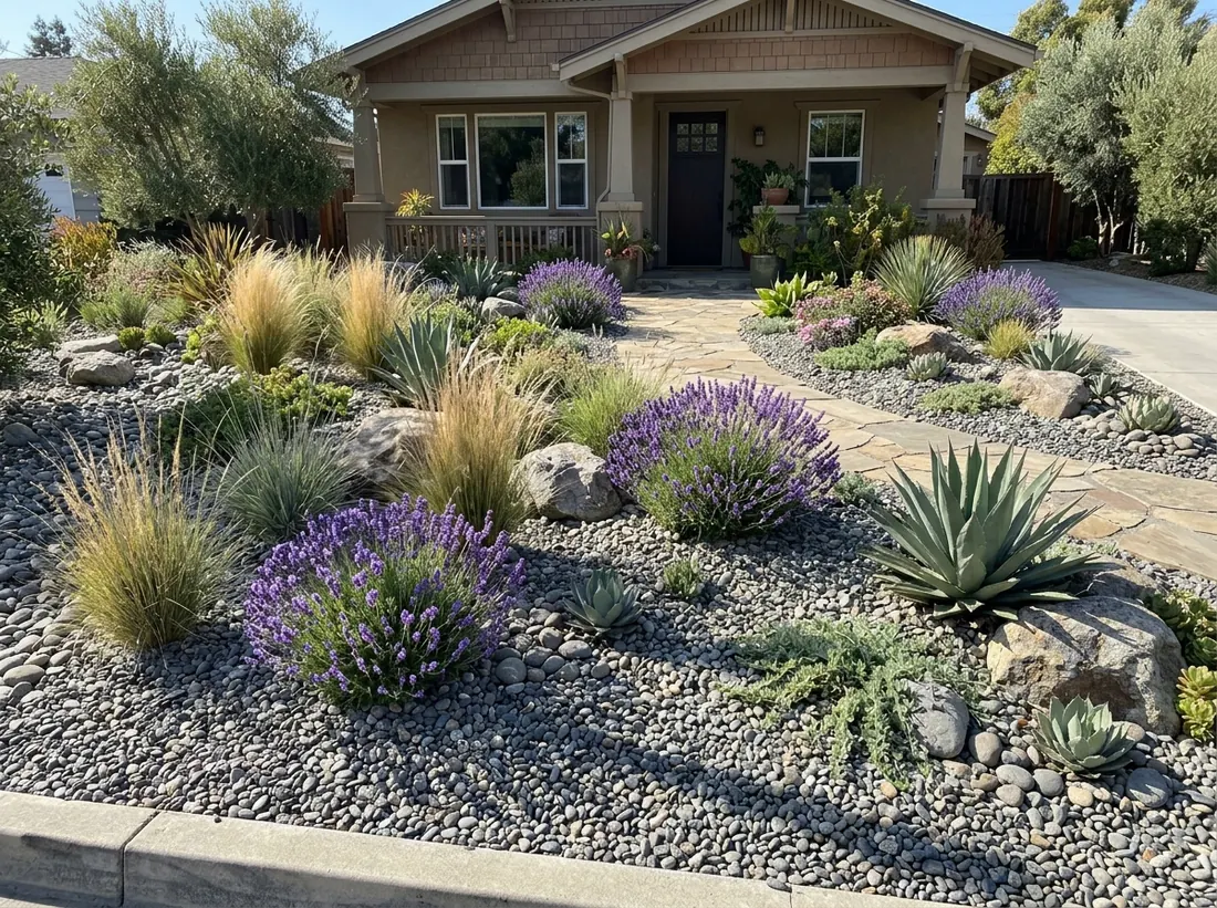 A Xeriscape Front Yard for Low Water Use