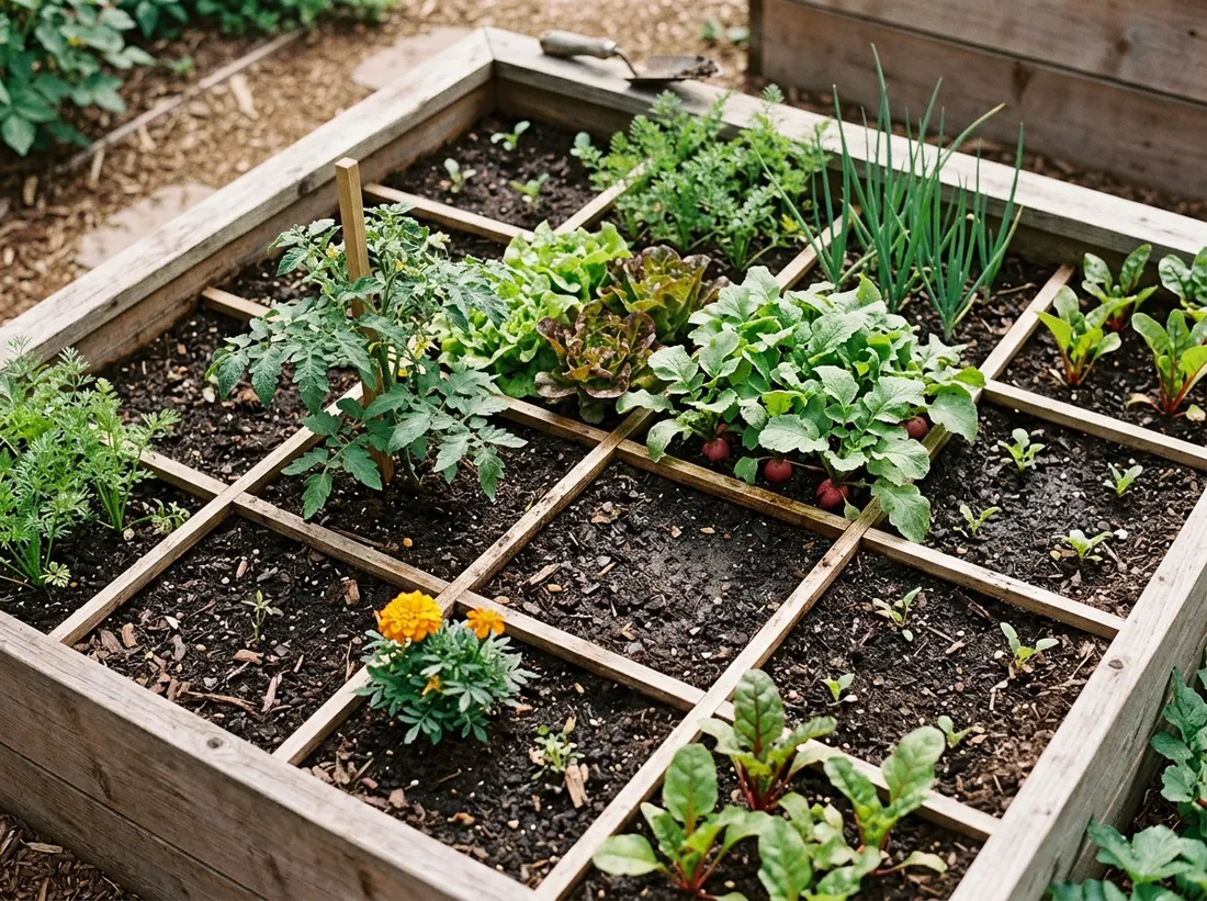 Use the Square Foot Gardening Grid Inside Each Bed