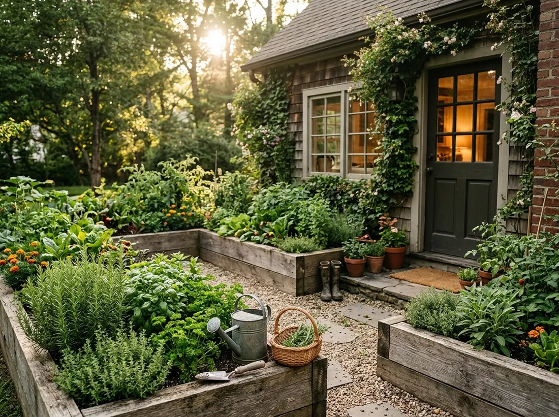 Try a U-Shaped Kitchen Garden Near the Door