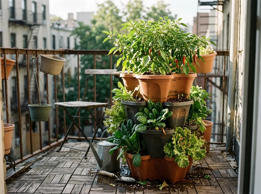 Grow in Stacked or Tiered Containers