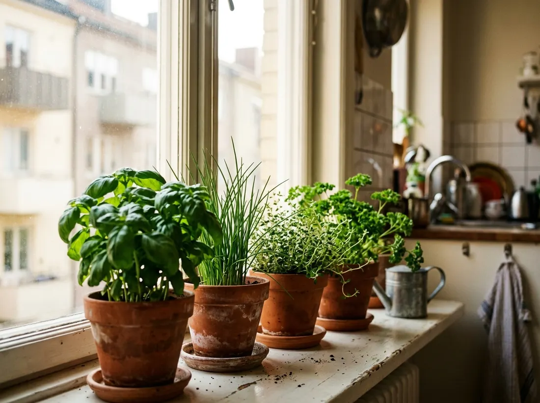 Use a Windowsill for Year-Round Herbs